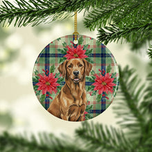 Load image into Gallery viewer, Chesapeake Bay Retriever Christmas PoinsettIas Ceramic Ornament
