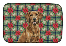 Load image into Gallery viewer, Chesapeake Bay Retriever Christmas PoinsettIas Dish Drying Mat
