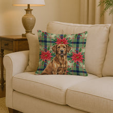 Load image into Gallery viewer, Chesapeake Bay Retriever Christmas PoinsettIas Throw Pillow