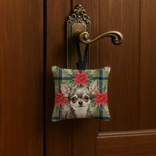 Load image into Gallery viewer, Chihuahua Christmas PoinsettIas Hanging Square Fabric Ornament 3.5 x 3.5