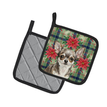 Load image into Gallery viewer, Chihuahua Christmas PoinsettIas Pair of Pot Holders