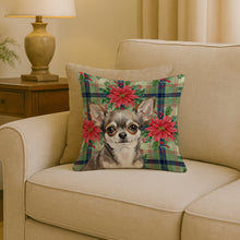 Load image into Gallery viewer, Chihuahua Christmas PoinsettIas Throw Pillow