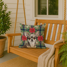 Load image into Gallery viewer, Chihuahua Christmas PoinsettIas Throw Pillow