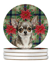 Load image into Gallery viewer, Chihuahua Christmas PoinsettIas Large Sandstone Coasters Pack of 4