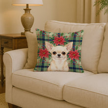 Load image into Gallery viewer, Cream Chihuahua Christmas PoinsettIas Throw Pillow