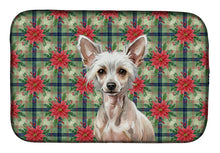 Load image into Gallery viewer, Hairless Chinese Crested Christmas PoinsettIas Dish Drying Mat