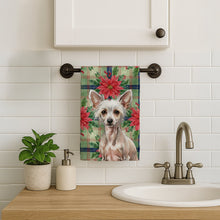 Load image into Gallery viewer, Hairless Chinese Crested Christmas PoinsettIas Kitchen Towel