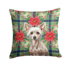 Load image into Gallery viewer, Hairless Chinese Crested Christmas PoinsettIas Throw Pillow