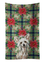 Load image into Gallery viewer, Hairless Mottled Pattern Chinese Crested Christmas PoinsettIas Kitchen Towel