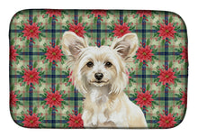 Load image into Gallery viewer, Powderpuff Chinese Crested Christmas PoinsettIas Dish Drying Mat