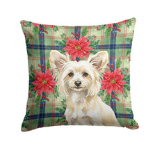 Load image into Gallery viewer, Powderpuff Chinese Crested Christmas PoinsettIas Throw Pillow