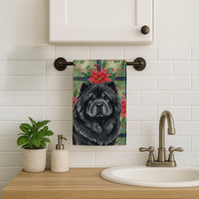 Load image into Gallery viewer, Black Chow Chow Christmas PoinsettIas Kitchen Towel