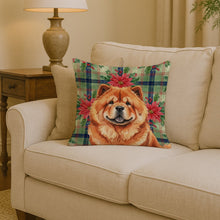 Load image into Gallery viewer, Red Chow Chow Christmas PoinsettIas Throw Pillow