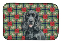 Load image into Gallery viewer, Black Cocker Spaniel Christmas PoinsettIas Dish Drying Mat
