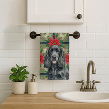Load image into Gallery viewer, Black Cocker Spaniel Christmas PoinsettIas Kitchen Towel