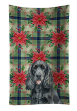 Load image into Gallery viewer, Black Cocker Spaniel Christmas PoinsettIas Kitchen Towel