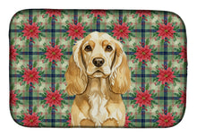 Load image into Gallery viewer, Buff Cocker Spaniel Christmas PoinsettIas Dish Drying Mat