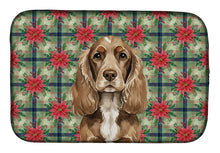 Load image into Gallery viewer, Chocolate Cocker Spaniel Christmas PoinsettIas Dish Drying Mat
