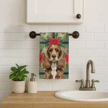 Load image into Gallery viewer, Chocolate Cocker Spaniel Christmas PoinsettIas Kitchen Towel