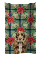 Load image into Gallery viewer, Chocolate Cocker Spaniel Christmas PoinsettIas Kitchen Towel
