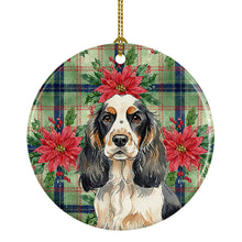 Load image into Gallery viewer, Parti Cocker Spaniel Christmas PoinsettIas Ceramic Ornament