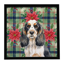 Load image into Gallery viewer, Parti Cocker Spaniel Christmas PoinsettIas Framed Metal Print