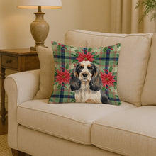 Load image into Gallery viewer, Parti Cocker Spaniel Christmas PoinsettIas Throw Pillow