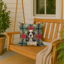 Load image into Gallery viewer, Parti Cocker Spaniel Christmas PoinsettIas Throw Pillow