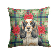Load image into Gallery viewer, Parti Cocker Spaniel Christmas PoinsettIas Throw Pillow