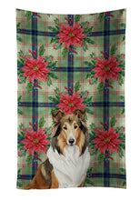Load image into Gallery viewer, Sable Collie Christmas PoinsettIas Kitchen Towel