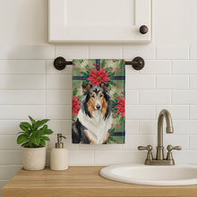 Load image into Gallery viewer, Tricolor Collie Christmas PoinsettIas Kitchen Towel