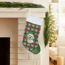 Load image into Gallery viewer, Coton de Tulear Christmas PoinsettIas Holiday Stocking
