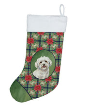 Load image into Gallery viewer, Coton de Tulear Christmas PoinsettIas Holiday Stocking