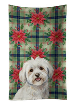 Load image into Gallery viewer, Coton de Tulear Christmas PoinsettIas Kitchen Towel