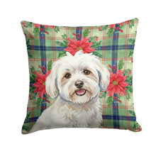 Load image into Gallery viewer, Coton de Tulear Christmas PoinsettIas Throw Pillow
