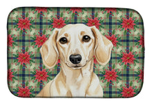 Load image into Gallery viewer, Cream Dachshund Christmas PoinsettIas Dish Drying Mat