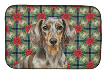 Load image into Gallery viewer, Dapple Dachshund Christmas PoinsettIas Dish Drying Mat