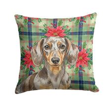Load image into Gallery viewer, Dapple Dachshund Christmas PoinsettIas Throw Pillow