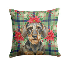 Load image into Gallery viewer, Wirehaired Wild Boar Dachshund Christmas PoinsettIas Throw Pillow