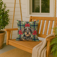 Load image into Gallery viewer, Wirehaired Wild Boar Dachshund Christmas PoinsettIas Throw Pillow