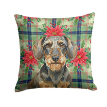 Load image into Gallery viewer, Wirehaired Wild Boar Dachshund Christmas PoinsettIas Throw Pillow