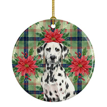 Load image into Gallery viewer, Dalmatian Christmas PoinsettIas Ceramic Ornament
