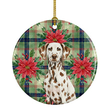 Load image into Gallery viewer, Liver Dalmatian Christmas PoinsettIas Ceramic Ornament