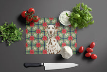 Load image into Gallery viewer, Liver Dalmatian Christmas PoinsettIas Glass Cutting Board