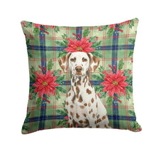 Load image into Gallery viewer, Liver Dalmatian Christmas PoinsettIas Throw Pillow