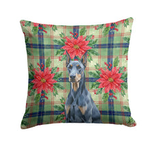 Load image into Gallery viewer, Blue Doberman Pinscher Christmas PoinsettIas Throw Pillow