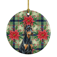 Load image into Gallery viewer, Doberman Pinscher Christmas PoinsettIas Ceramic Ornament