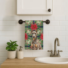 Load image into Gallery viewer, Fawn Doberman Pinscher Christmas PoinsettIas Kitchen Towel