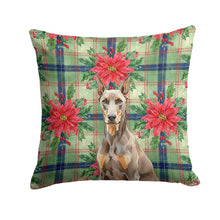 Load image into Gallery viewer, Fawn Doberman Pinscher Christmas PoinsettIas Throw Pillow