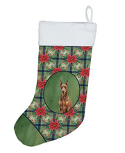Load image into Gallery viewer, Red Doberman Pinscher Christmas PoinsettIas Holiday Stocking